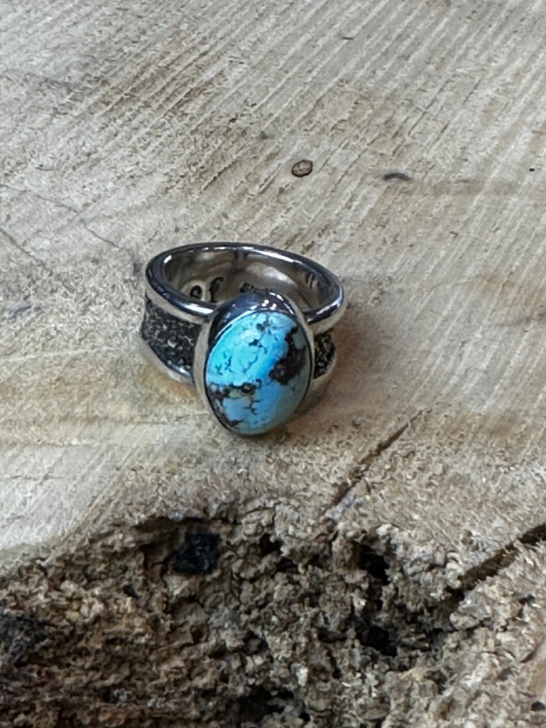 Golden Hills Turquoise Silver Dust Rings
