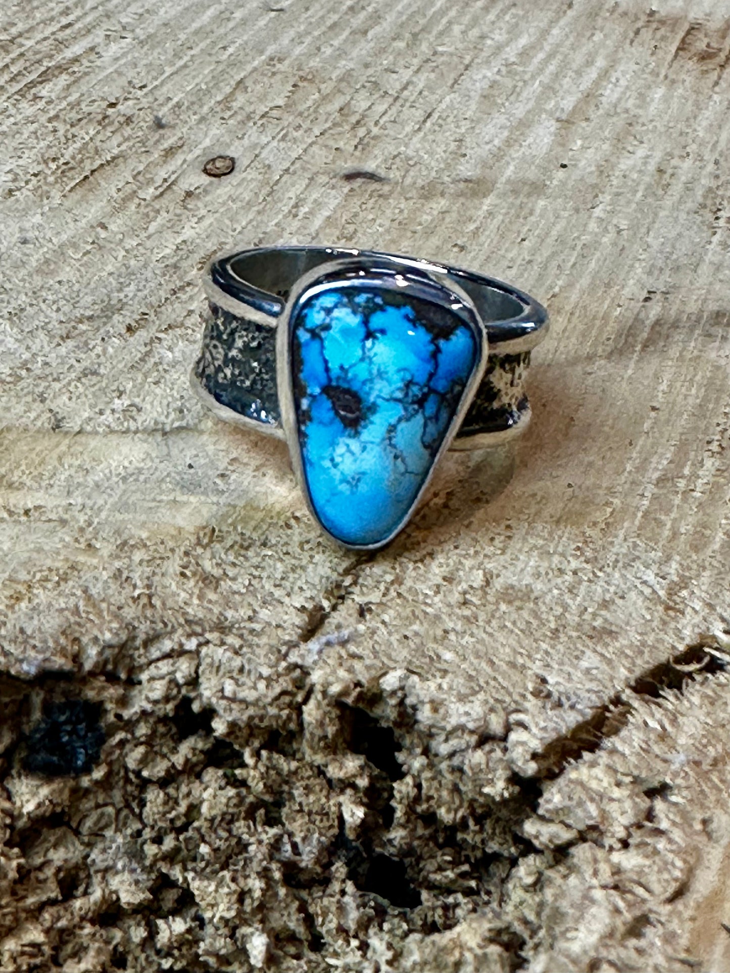 Golden Hills Turquoise Silver Dust Rings
