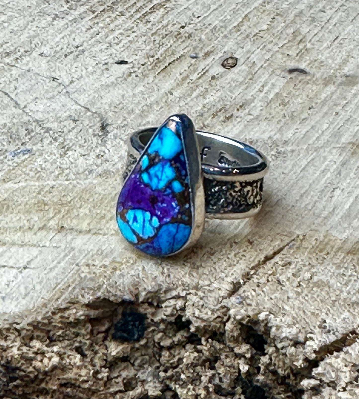 Purple Mohave Tear Drop Ring