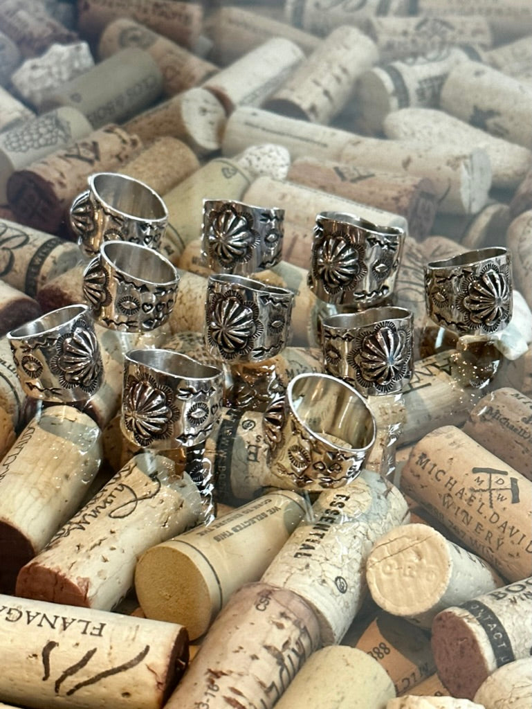 Concho Stamped Rings with Hearts