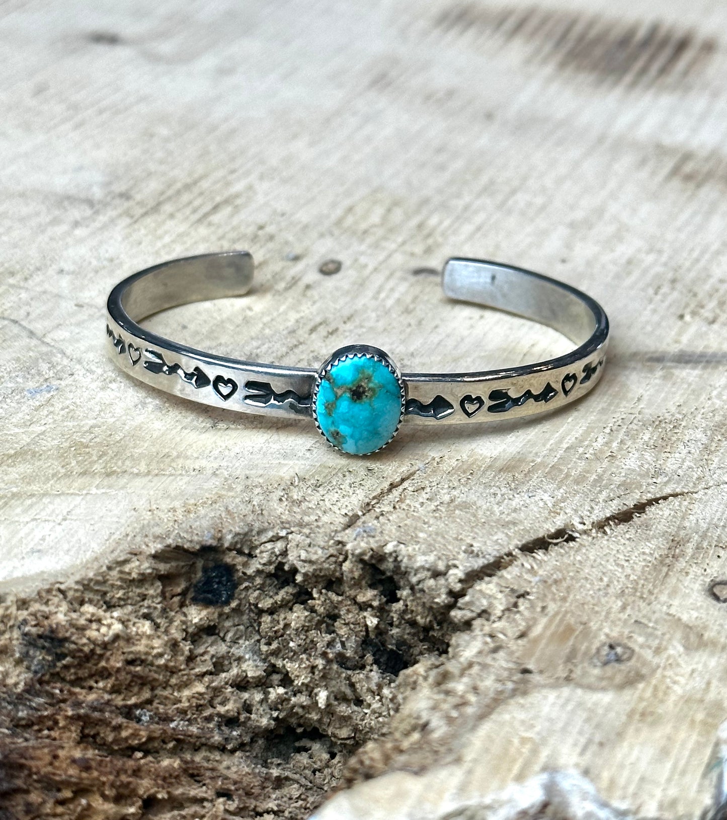 Got Heart Arrow Stacker Cuff with Sonoran Gold Turquoise