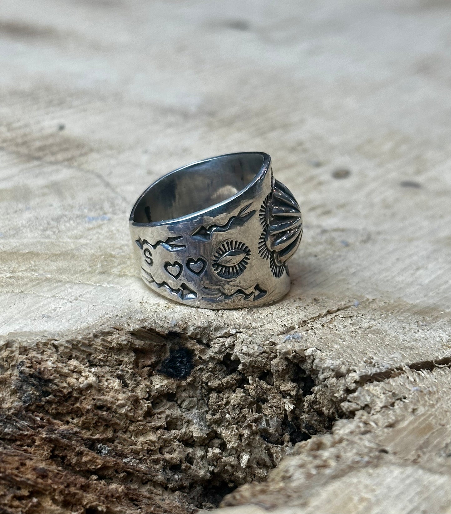 Concho Stamped Rings with Hearts
