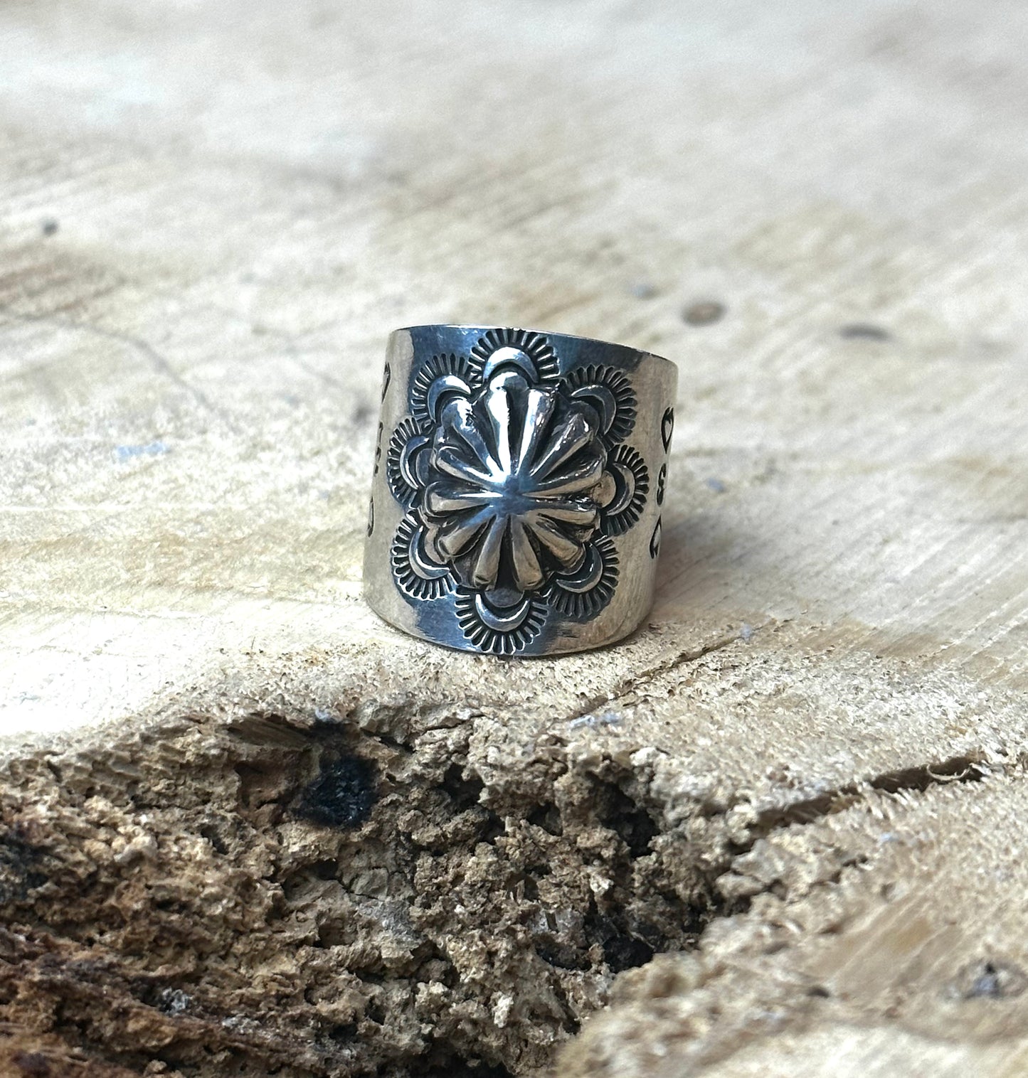 Concho Stamped Rings with Hearts