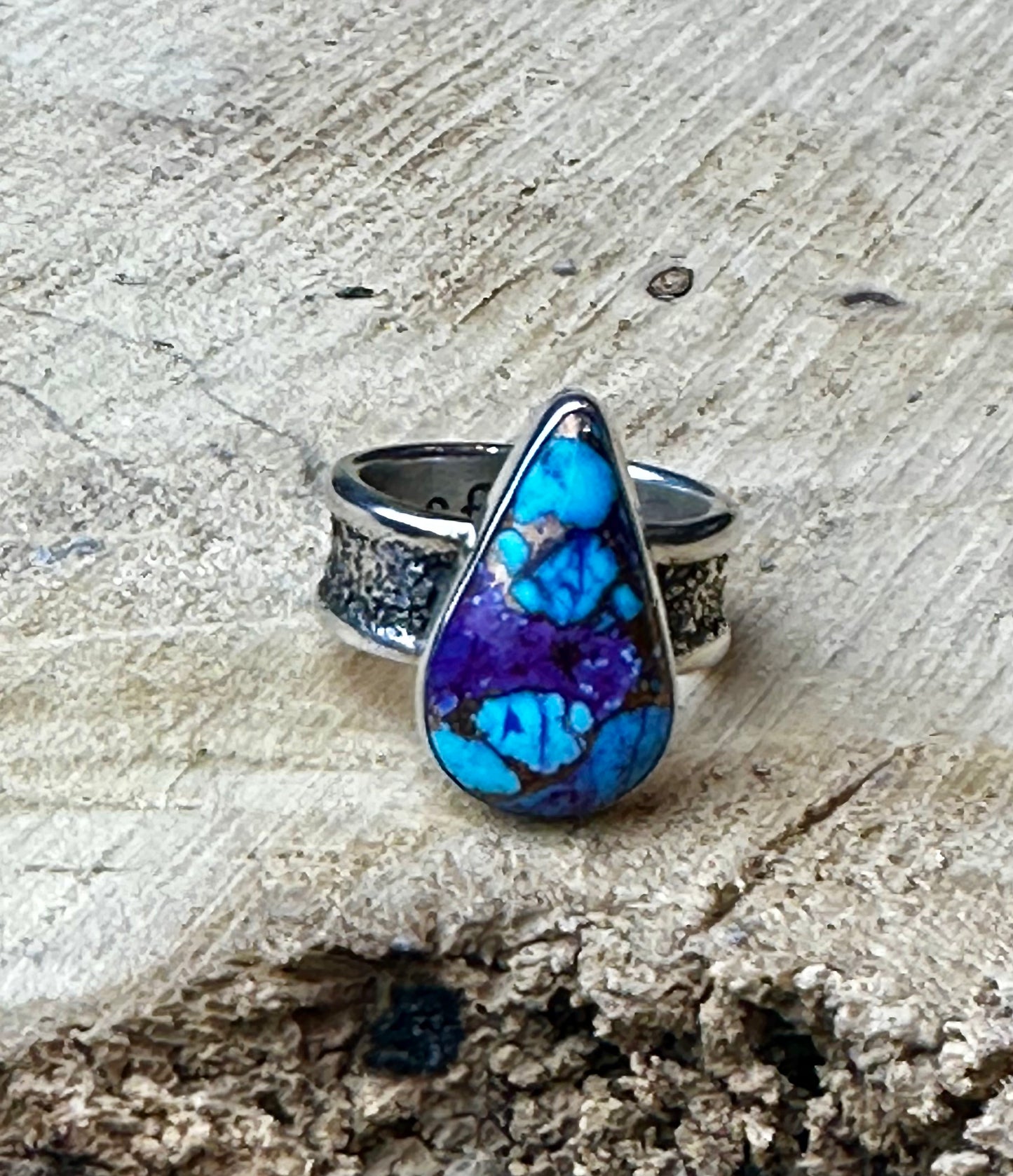 Purple Mohave Tear Drop Ring