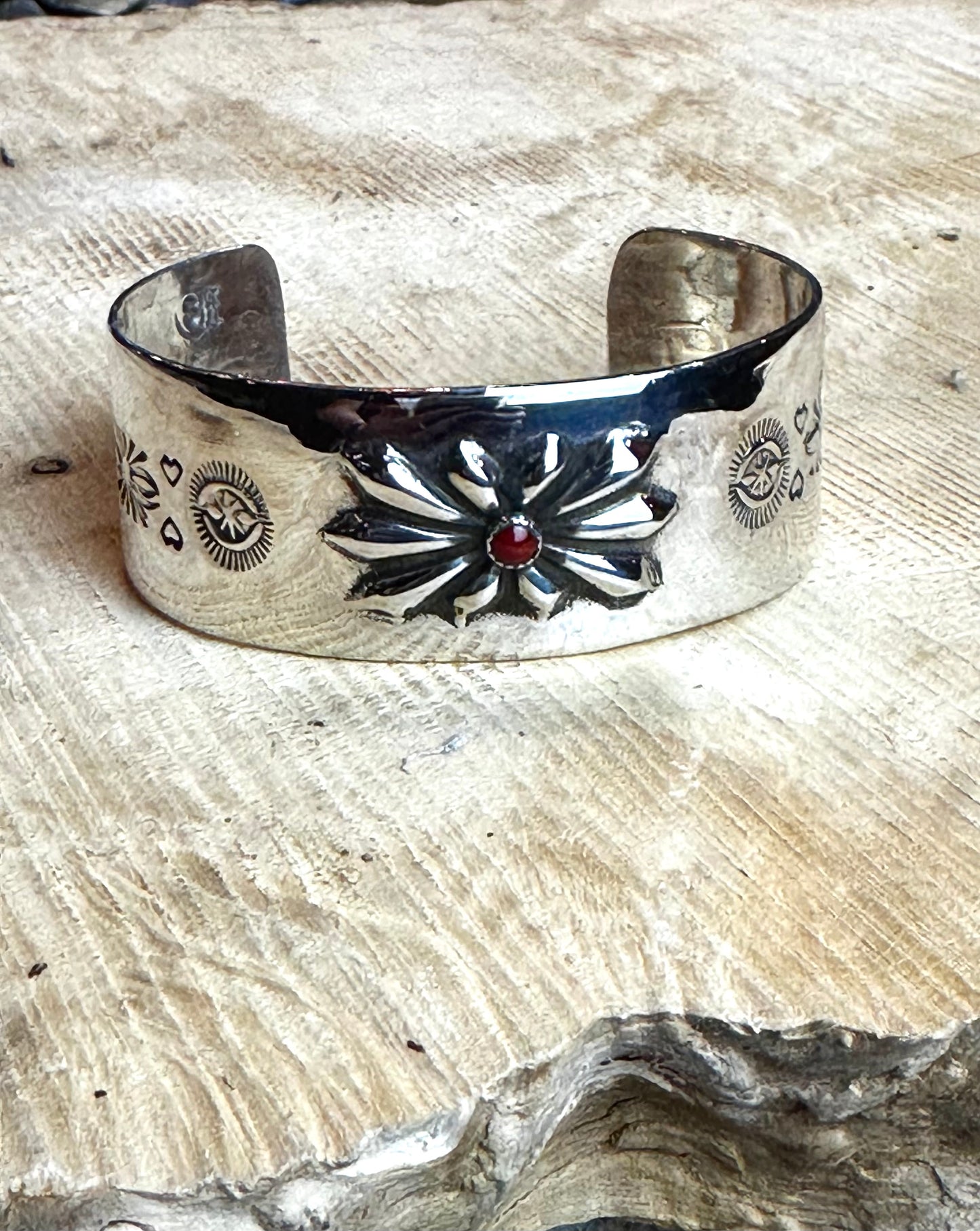 Rectangular Concho Stamped Sterling Silver Bracelet