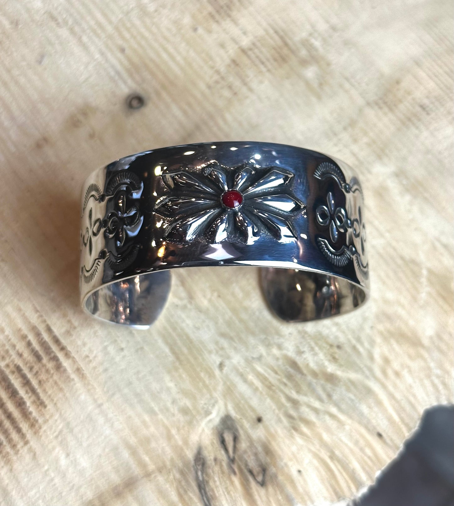 Rectangular Concho Stamped Sterling Silver Bracelet