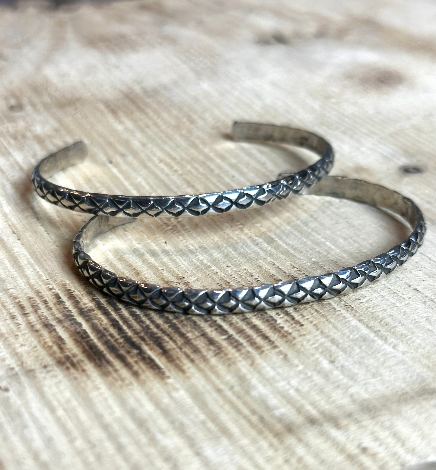 Tire Track Stamped Stacker Cuff