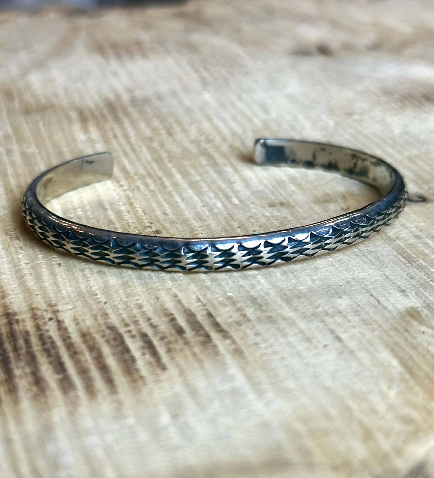 Snake Stamped Stacker Cuff