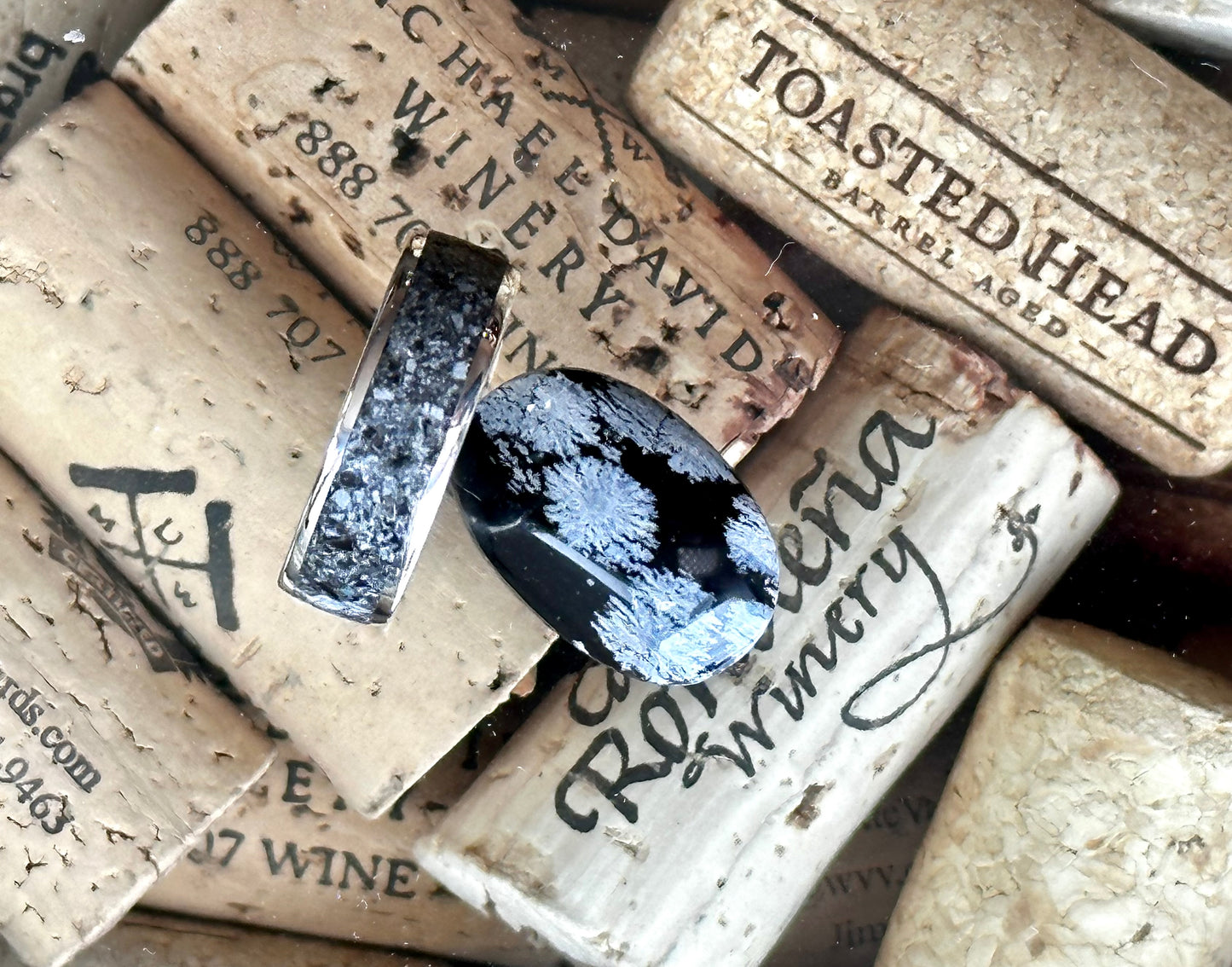 Chip Inlay Sterling Silver Ring Band (Custom Order)