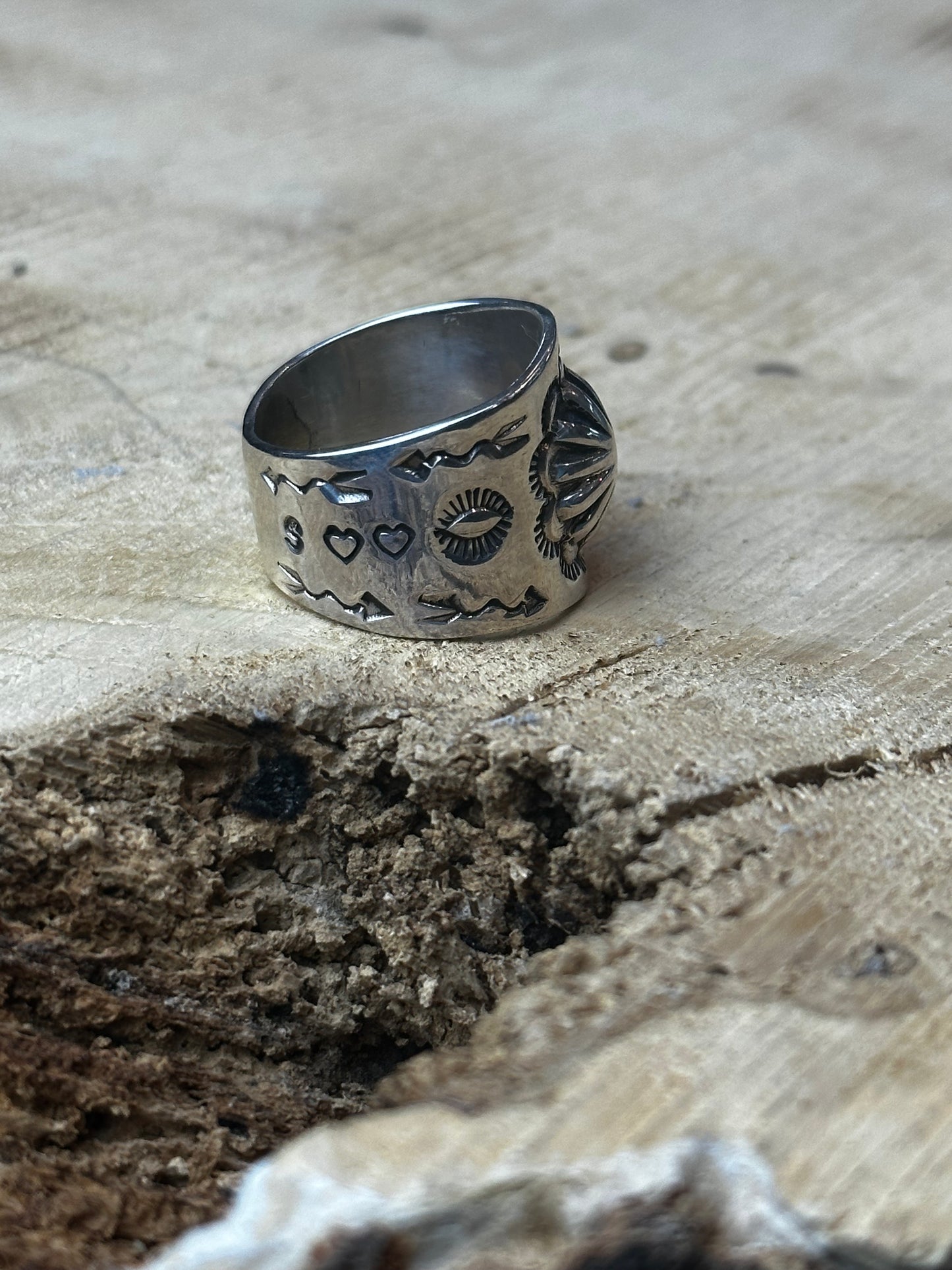 Concho Stamped Rings with Hearts