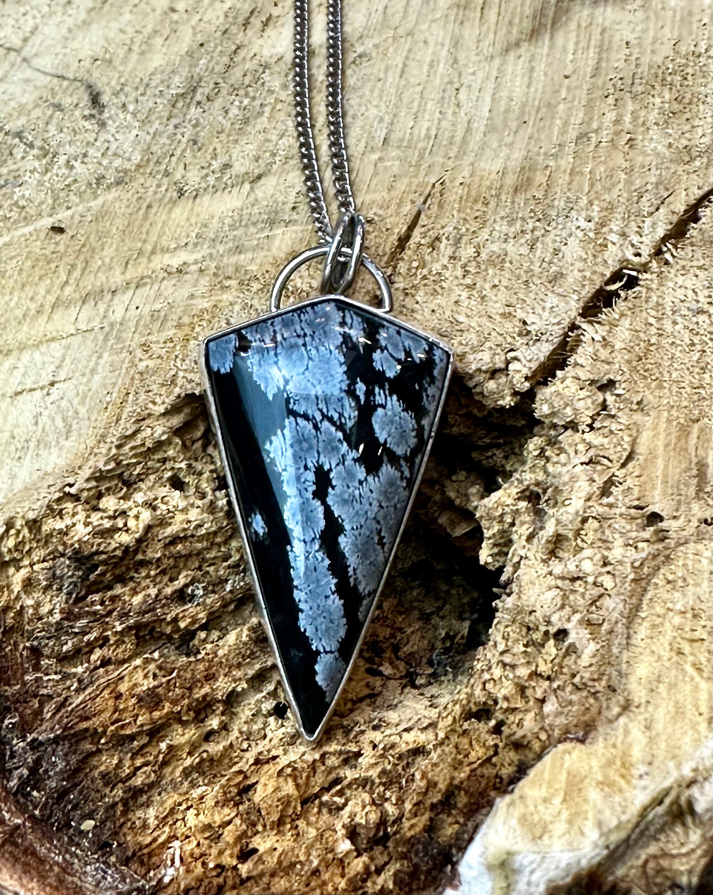 Snowflake Obsidian Kite pendant/chain