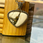 White Buffalo Large Shield Pendant with Bead Wire & Adjustable Chain