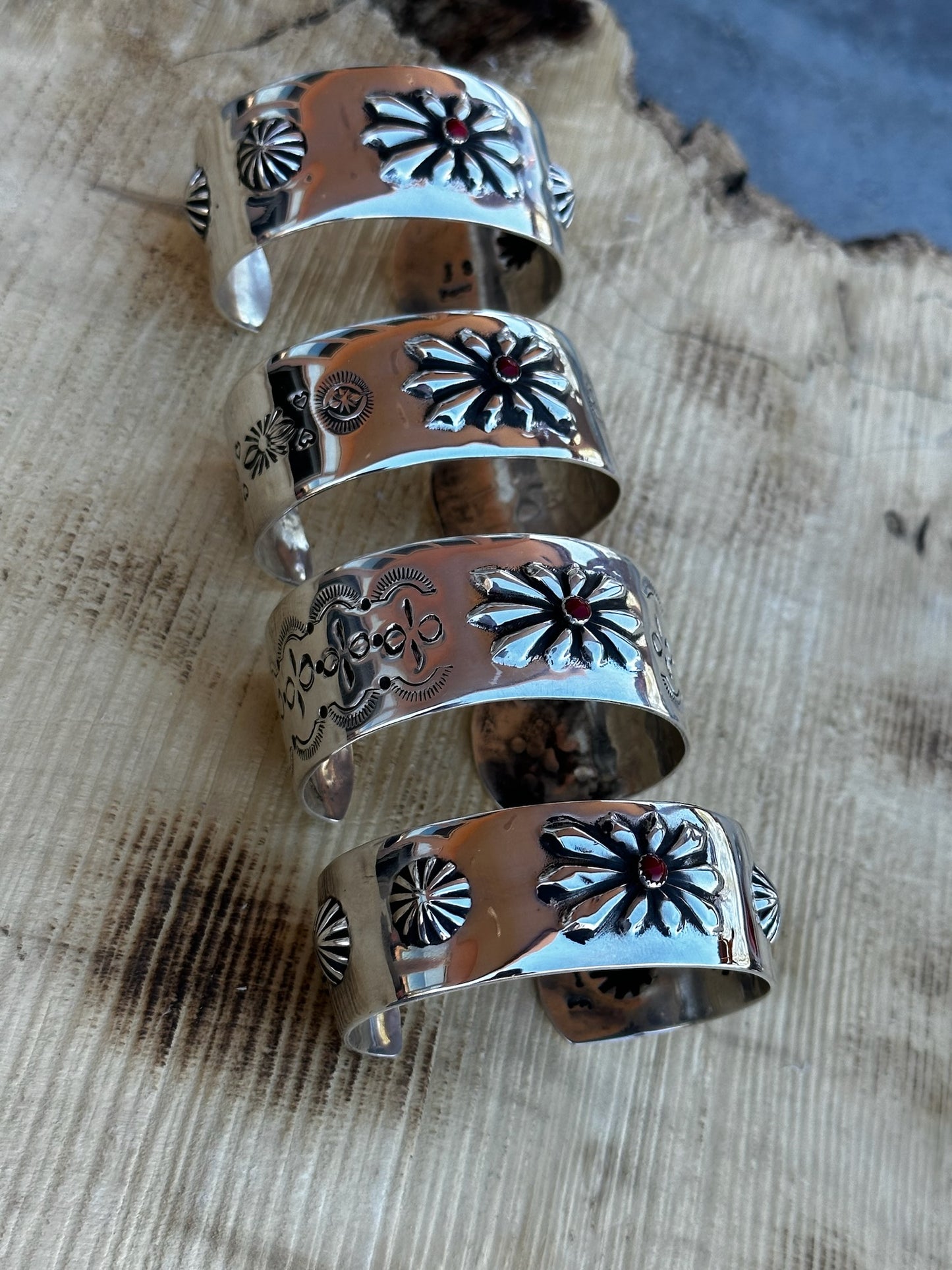 Rectangular Concho Stamped Sterling Silver Bracelet